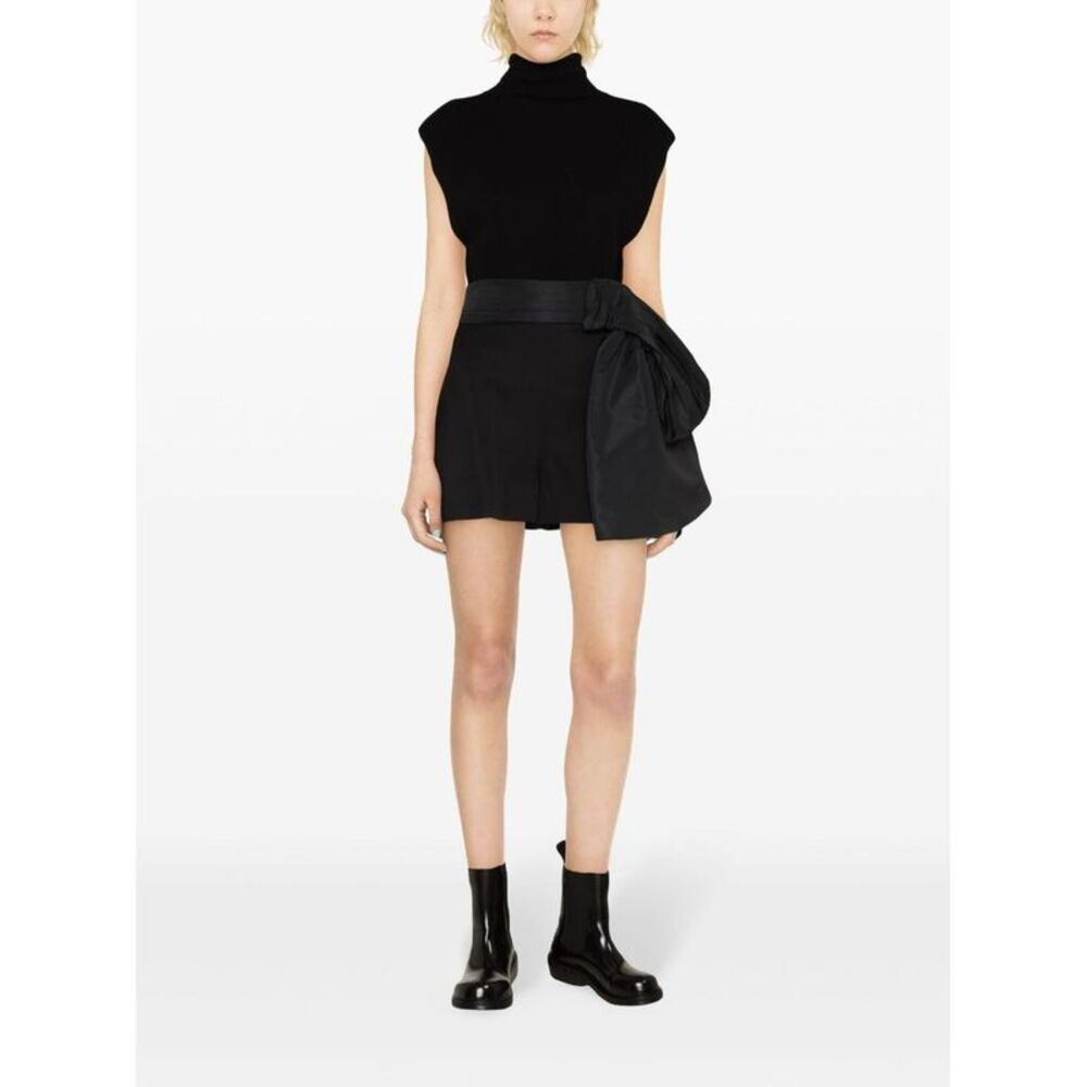 ALEXANDER MCQUEEN High-Waisted Bow Shorts Women BLACK Pants